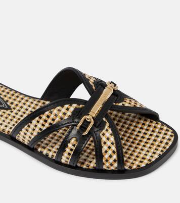 Mules Prisma en raphia et cuir | Zimmermann