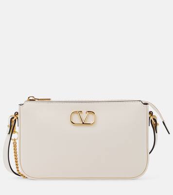 【関税&送料込】Valentino Garavani Vlogo Side Smooth Leather VLogo Side leather shopper in brown - Valentino Garavani