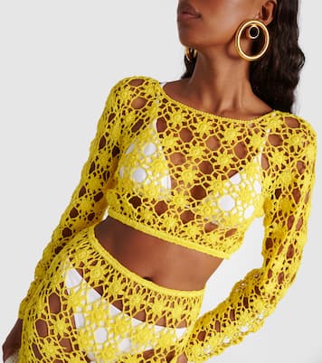 Crop top Bella de croché de algodón | Anna Kosturova