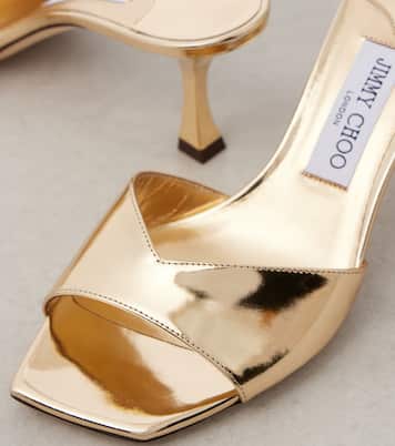 Mules Skye 70 en cuir métallisé | Jimmy Choo