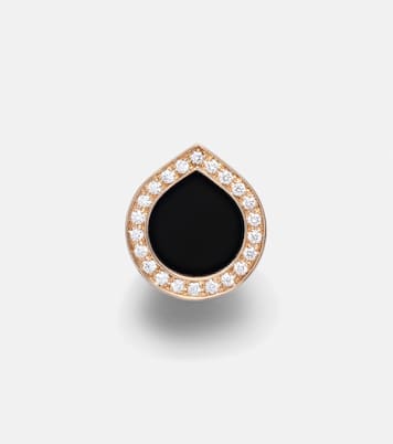 Boucle d'oreille unique Antifer en or rose 18ct, onyx et diamants | Repossi