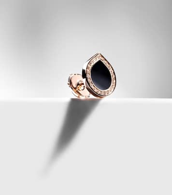 Boucle d'oreille unique Antifer en or rose 18ct, onyx et diamants | Repossi