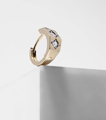 Boucle d'oreille unique Ecrou en or 18 ct et diamants | Marie Lichtenberg