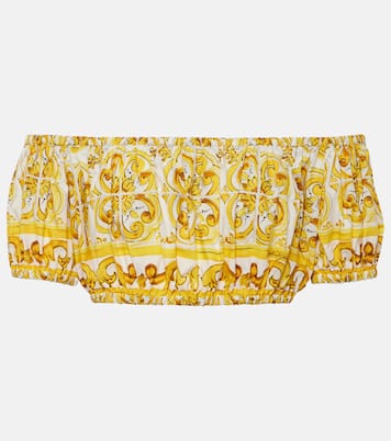 Top raccourci Majolica en coton | Dolce&Gabbana