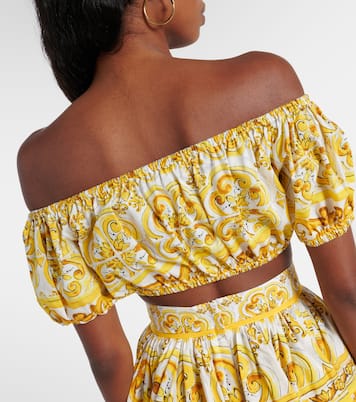 Top raccourci Majolica en coton | Dolce&Gabbana