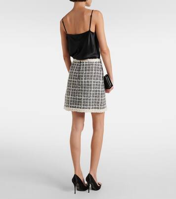 Minifalda de bouclé a cuadros | Giambattista Valli