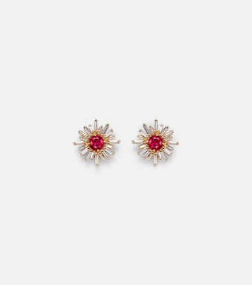 Boucles d'oreilles One of a Kind en or 18 ct, rubis et diamants | Suzanne Kalan