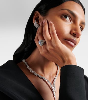 Bague en or blanc 18 ct, saphir et diamants | Suzanne Kalan