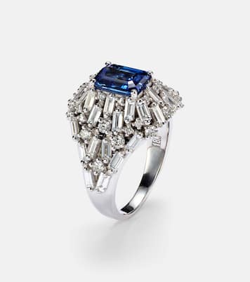 Bague en or blanc 18 ct, saphir et diamants | Suzanne Kalan