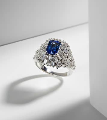 Bague en or blanc 18 ct, saphir et diamants | Suzanne Kalan