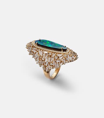 Bague en or 18 ct, diamants et opale | Suzanne Kalan