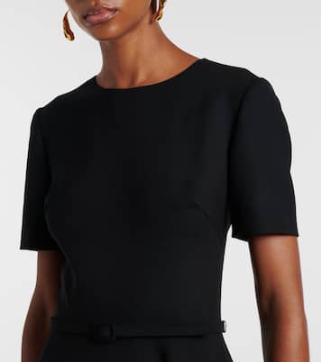 Asymmetric wool-blend midi dress | Oscar de la Renta