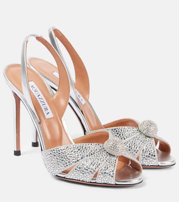 صندل من الجلد المعدني Italian Flirt 105 | Aquazzura