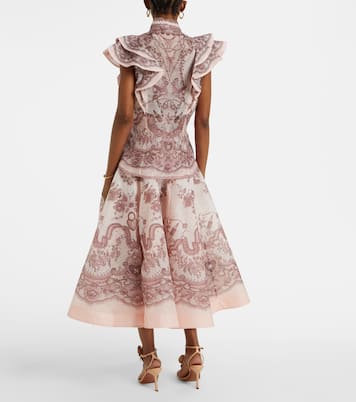 Top Crush in lino e seta con volant | Zimmermann