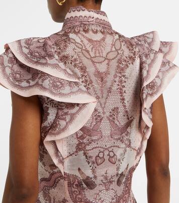Top Crush in lino e seta con volant | Zimmermann
