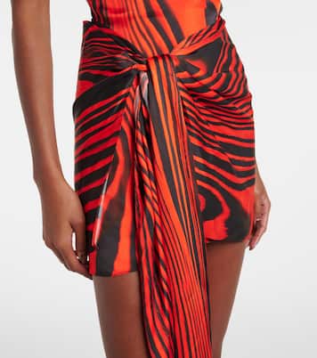 Zebra-print gathered bustier dress | David Koma