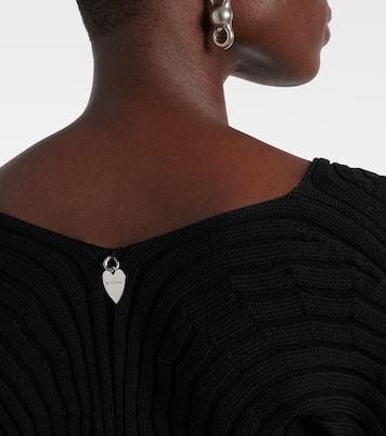 Cardigan in crêpe di cotone a coste | Acne Studios