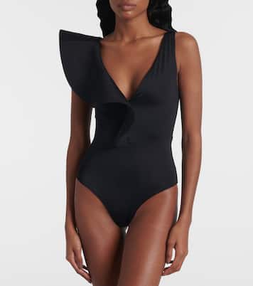 Costume intero asimmetrico con volant | Johanna Ortiz