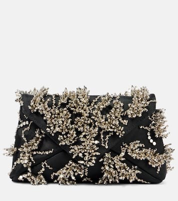 Clutch in raso con cristalli | Dries Van Noten