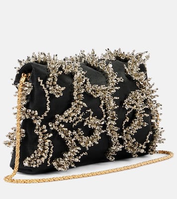 Clutch in raso con cristalli | Dries Van Noten