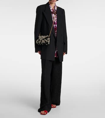 Clutch in raso con cristalli | Dries Van Noten