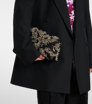 Clutch in raso con cristalli | Dries Van Noten