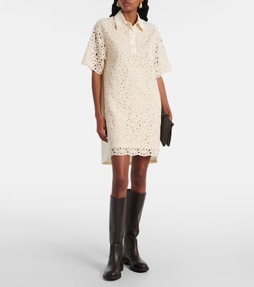 Abito corto in pizzo di misto cotone | Moncler