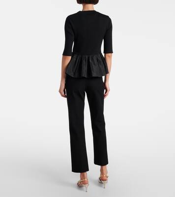 Ribbed-knit peplum wool top | Patou