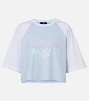Camiseta cropped de jersey de algodón | Balmain