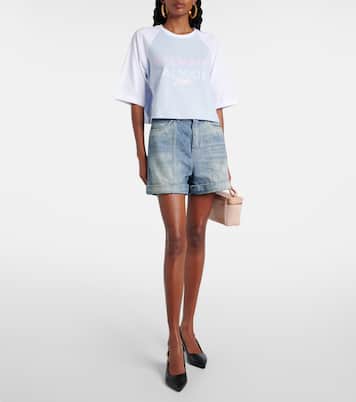 Camiseta cropped de jersey de algodón | Balmain
