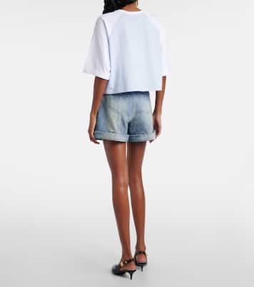Camiseta cropped de jersey de algodón | Balmain