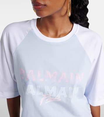 Camiseta cropped de jersey de algodón | Balmain