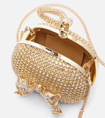 Bow Mini crystal-embellished clutch | Self-Portrait