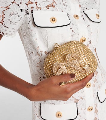 Bow Mini crystal-embellished clutch | Self-Portrait