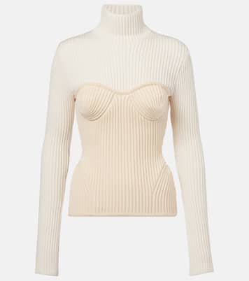 Ribbed-knit wool-blend turtleneck sweater | Jean Paul Gaultier