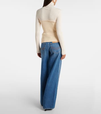 Ribbed-knit wool-blend turtleneck sweater | Jean Paul Gaultier