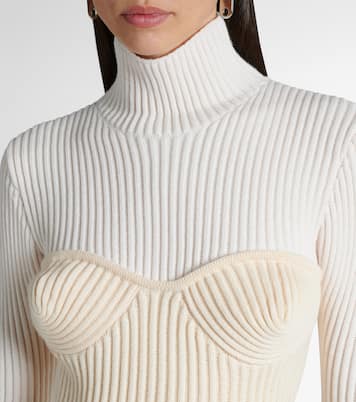 Ribbed-knit wool-blend turtleneck sweater | Jean Paul Gaultier
