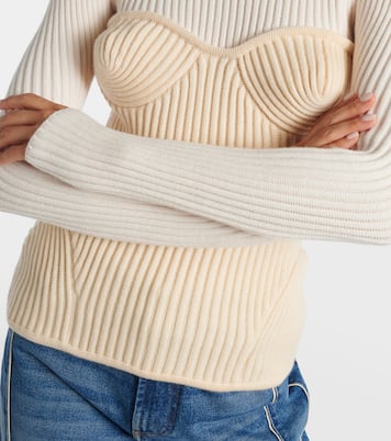 Ribbed-knit wool-blend turtleneck sweater | Jean Paul Gaultier
