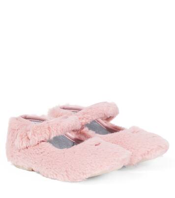 Mary-Jane-Ballerinas aus Faux Fur | Monnalisa