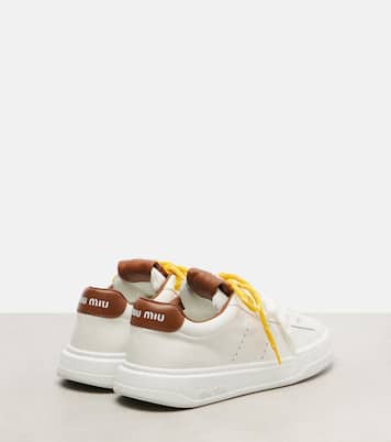 Logo leather sneakers | Miu Miu