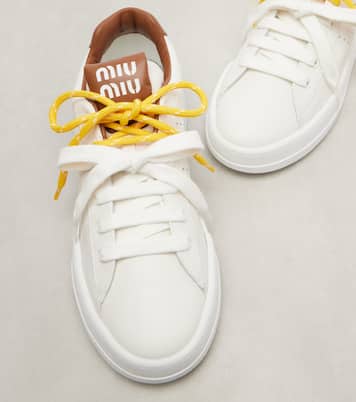 Logo leather sneakers | Miu Miu