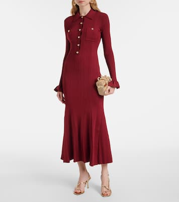 Ribbed-knit midi dress | Self-Portrait