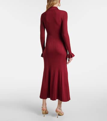 Ribbed-knit midi dress | Self-Portrait