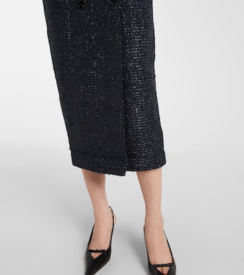 Belted bouclé midi dress | Self-Portrait