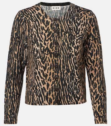 Peony leopard-print wool cardigan | Rixo