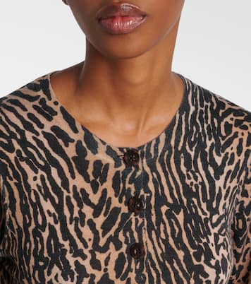 Peony leopard-print wool cardigan | Rixo