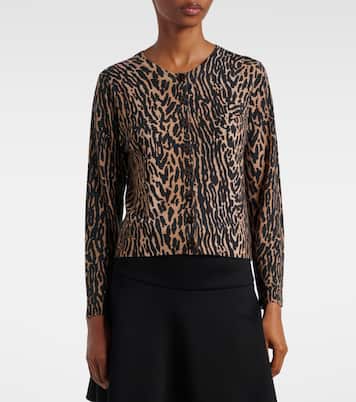 Peony leopard-print wool cardigan | Rixo