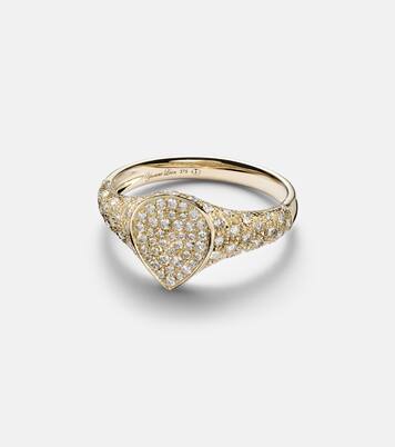 Mini 9kt gold ring with diamonds | Yvonne Léon