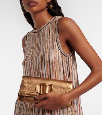 Maygot metallic leather clutch | Manolo Blahnik