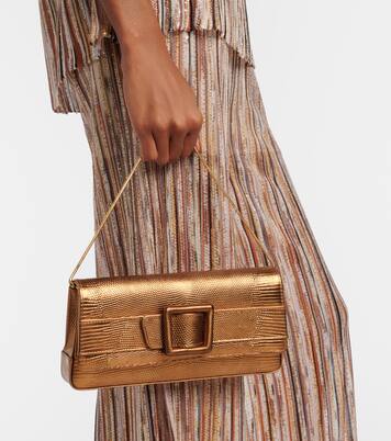 Maygot metallic leather clutch | Manolo Blahnik